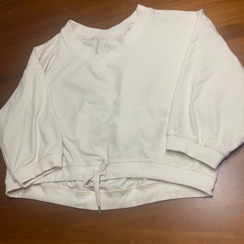 Off-white Lululemon Crop Oversized Sweater